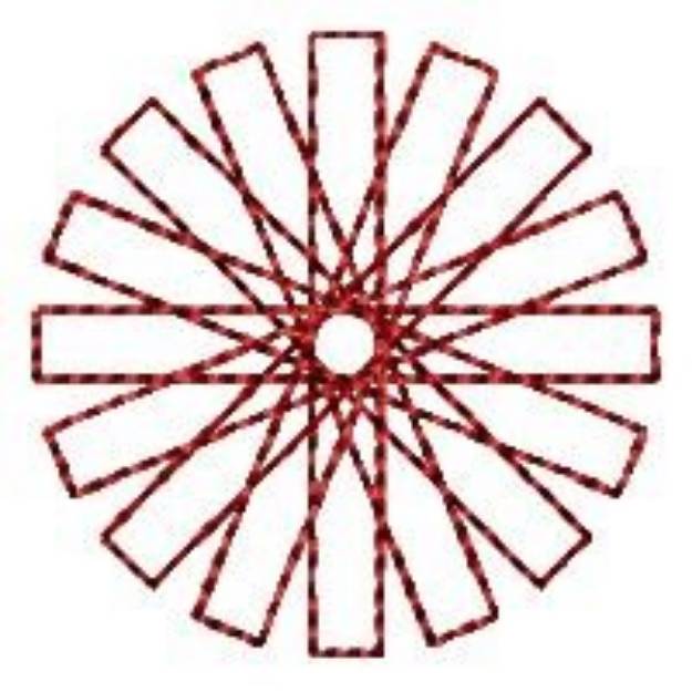 Picture of Circular Spirograph Redwork Machine Embroidery Design