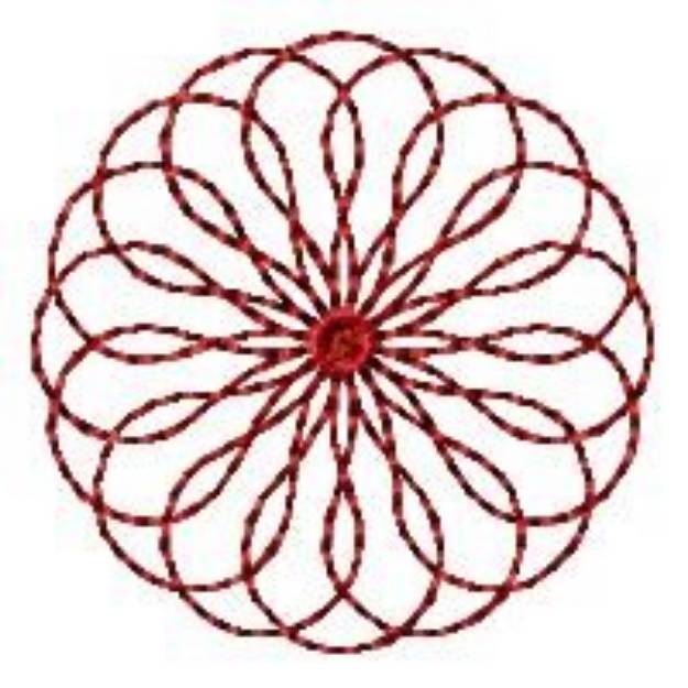 Picture of Swirly Spirograph Redwork Machine Embroidery Design