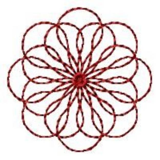 Picture of Delicate Spirograph Redwork Machine Embroidery Design