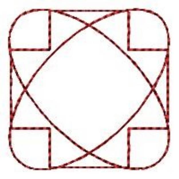 Picture of Square Spirograph Redwork Machine Embroidery Design