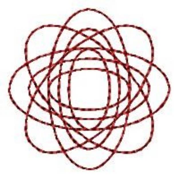 Picture of Spirograph Atom Redwork Machine Embroidery Design