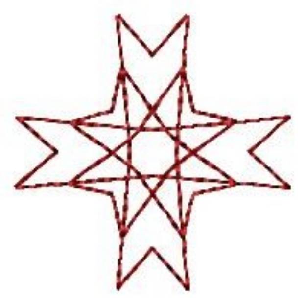 Picture of Spirograph Cross Redwork Machine Embroidery Design