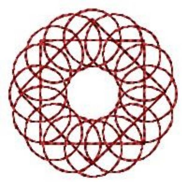 Picture of Loopy Spirograph Redwork Machine Embroidery Design