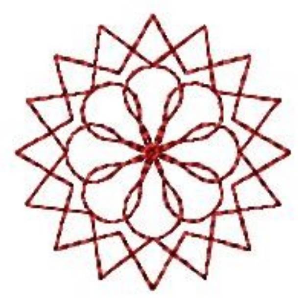 Picture of Pointed Spirograph Redwork Machine Embroidery Design