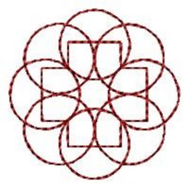 Picture of Circular Spirograph Redwork Machine Embroidery Design