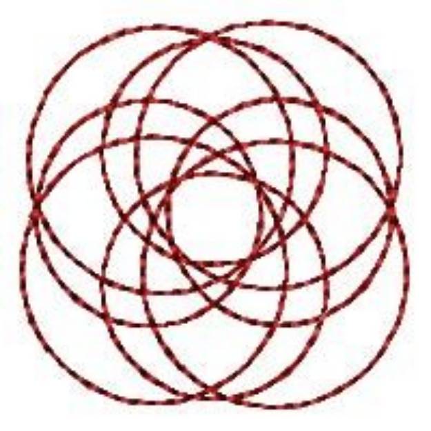 Picture of Rounded Spirograph Redwork Machine Embroidery Design