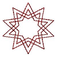 Spirograph Star Redwork Machine Embroidery Design