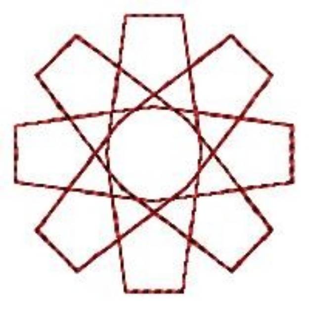 Picture of Crossing Spirograph Redwork Machine Embroidery Design