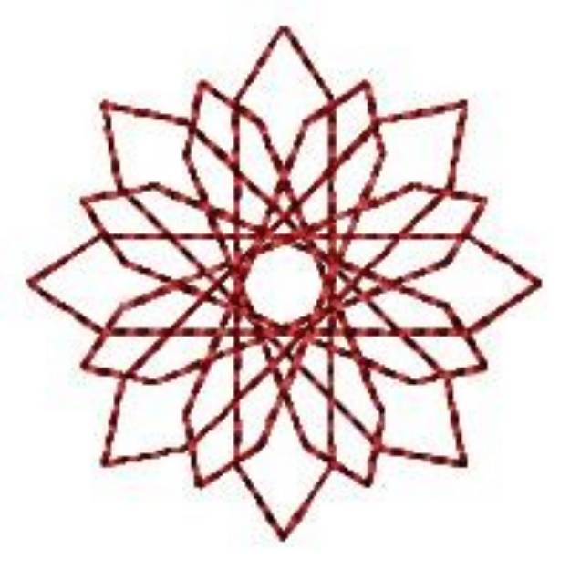 Picture of Poinsettia Spirograph Redwork Machine Embroidery Design