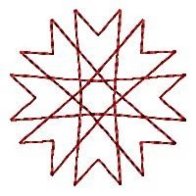 Picture of Starburst Spirograph Redwork Machine Embroidery Design