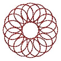 Redwork Wreath Spirograph Machine Embroidery Design