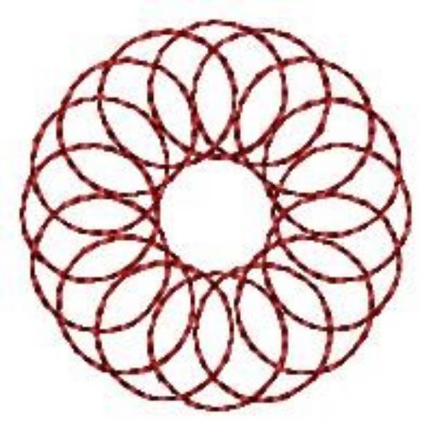 Picture of Redwork Wreath Spirograph Machine Embroidery Design