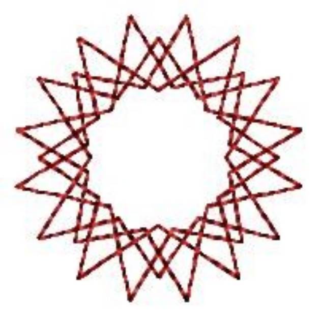Picture of Pointed Redwork Spirograph Machine Embroidery Design