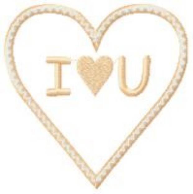 Picture of I Love You Machine Embroidery Design