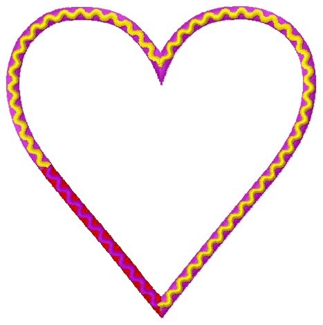 Decorative Heart Outline Machine Embroidery Design