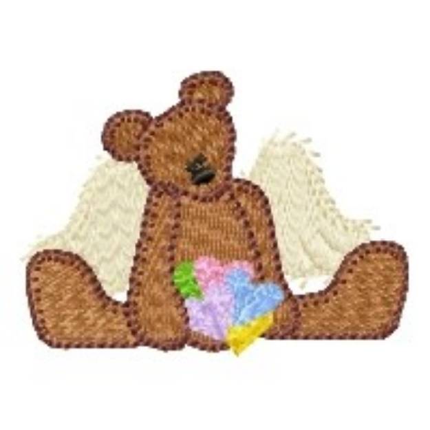 Picture of Valentine Teddy Bear Angel Machine Embroidery Design