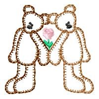 Valentine Teddy Bear Couple Machine Embroidery Design