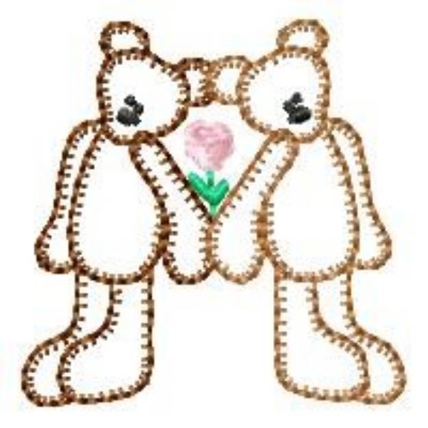 Picture of Valentine Teddy Bear Couple Machine Embroidery Design