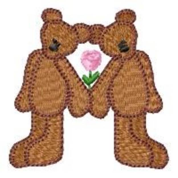 Picture of Loving Teddy Bear Couple Machine Embroidery Design