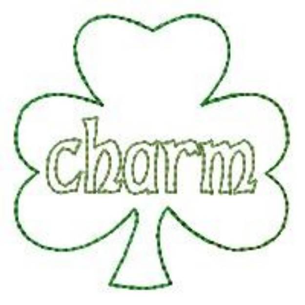 Picture of Shamrock Outline Charm Machine Embroidery Design