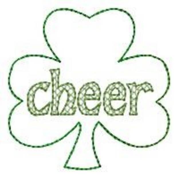 Picture of Shamrock Outline Cheer Machine Embroidery Design