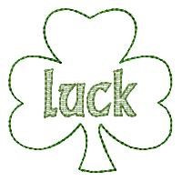 Shamrock Outline Luck Machine Embroidery Design
