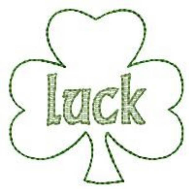 Picture of Shamrock Outline Luck Machine Embroidery Design