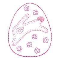 Easter Egg Redwork Machine Embroidery Design