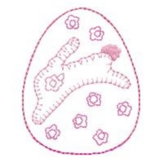 Picture of Easter Egg Redwork Machine Embroidery Design