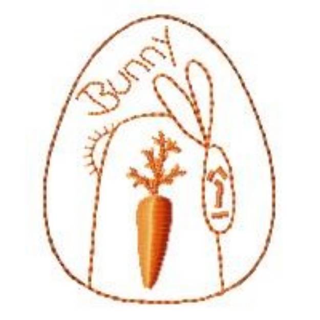 Picture of Easter Bunny & Egg Machine Embroidery Design