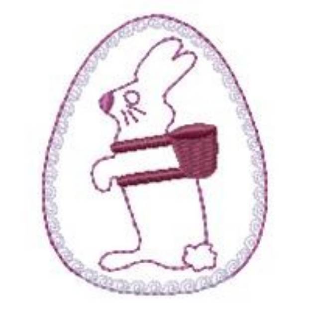 Picture of Easter Egg & Bunny Machine Embroidery Design