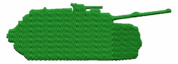 Picture of Green Army Tank Silhouette Machine Embroidery Design