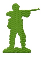 Green Army Infantry Solider Machine Embroidery Design