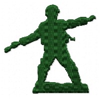 Textured Army Soldier Silhouette Machine Embroidery Design