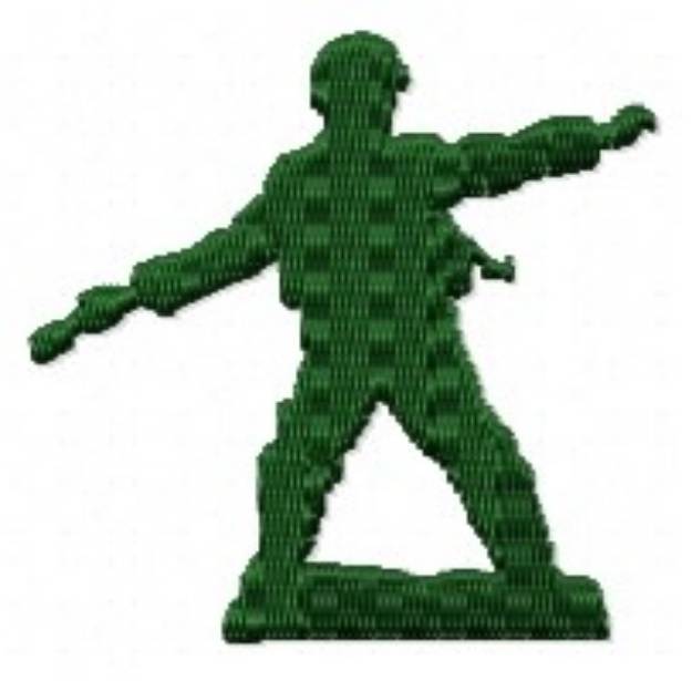 Picture of Textured Army Soldier Silhouette Machine Embroidery Design