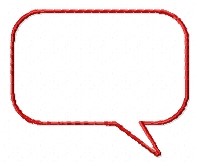 Rounded Rectangle Conversation Bubble Machine Embroidery Design