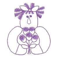 Country Girl & Flowers Machine Embroidery Design