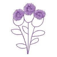 Country Flower Outline Machine Embroidery Design
