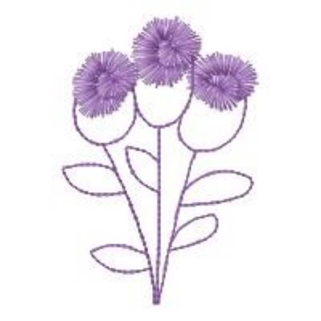Picture of Country Flower Outline Machine Embroidery Design