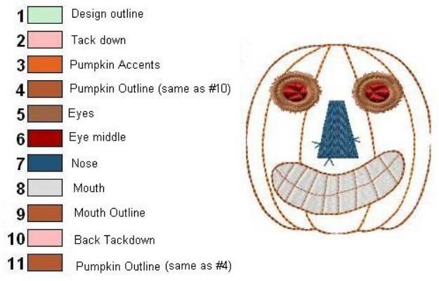 Picture of Jack-O-Lantern Outline Machine Embroidery Design