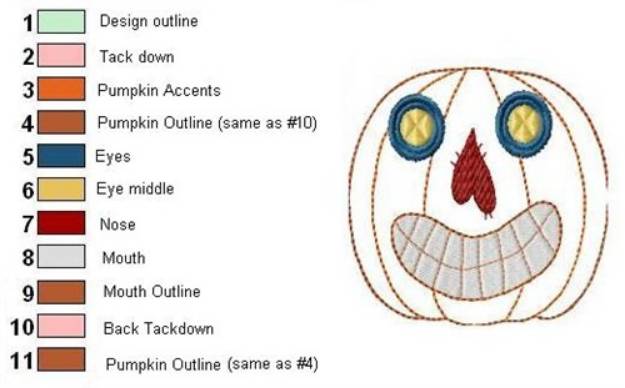 Picture of Smiley Jack-O-Lantern Outline Machine Embroidery Design