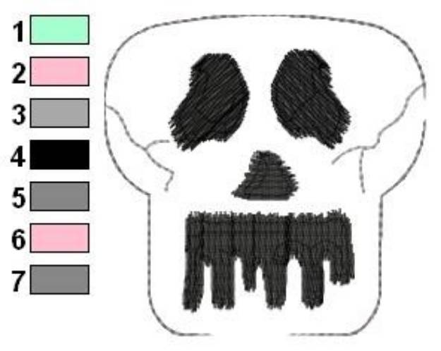 Picture of Skeleton Head Outline Machine Embroidery Design