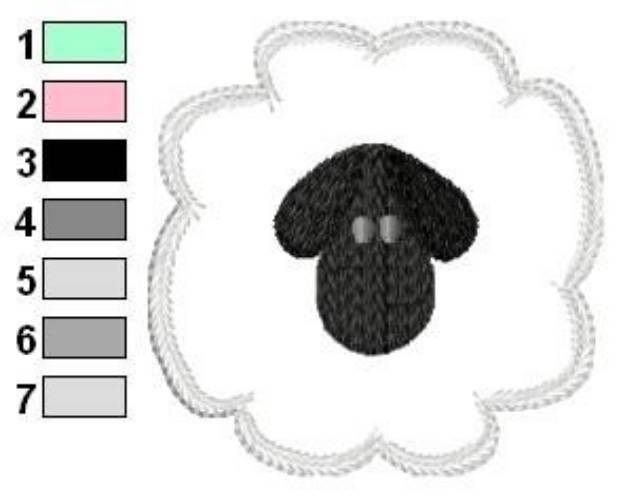 Picture of Sheep Applique Machine Embroidery Design