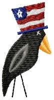 Patriotic Crow Machine Embroidery Design