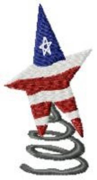 Picture of Patriotic Springy Star Machine Embroidery Design