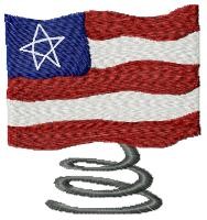Springy American Flag Machine Embroidery Design