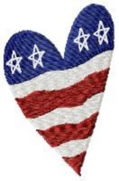 Picture of Patriotic Heart Machine Embroidery Design