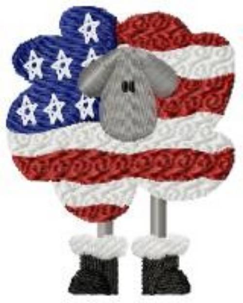 Picture of Patriotic Sheep Machine Embroidery Design