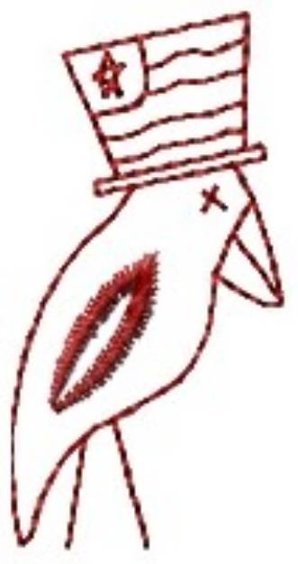 Picture of Redwork Patriotic Crow Machine Embroidery Design