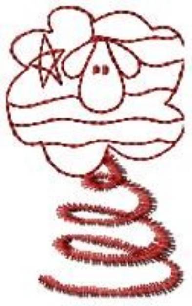 Picture of Redwork Patriotic Springy Sheep Machine Embroidery Design